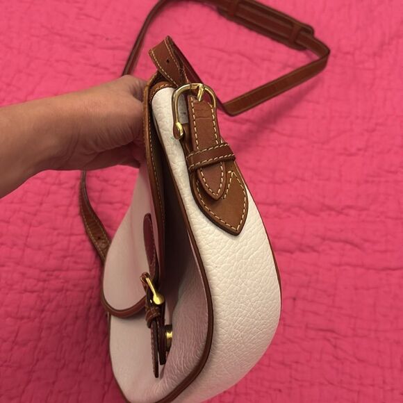 La Tour Eiffel Elegant white  and Brown genuine leather Shoulder Bag - Picture 4 of 11